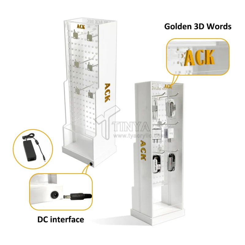 custom.New Launching Mobile Phone Accessories Display Stand Counter Display with LED Light Shop
