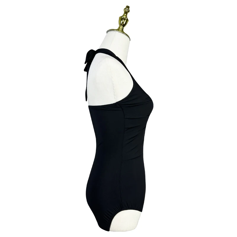 Nieuwe Stijl Halter Rugloze Latin Dance Top V-Hals Bodysuit Met Borst Pad Chacha Rumba Tango Jurk Latin Praktijk Dqs13396