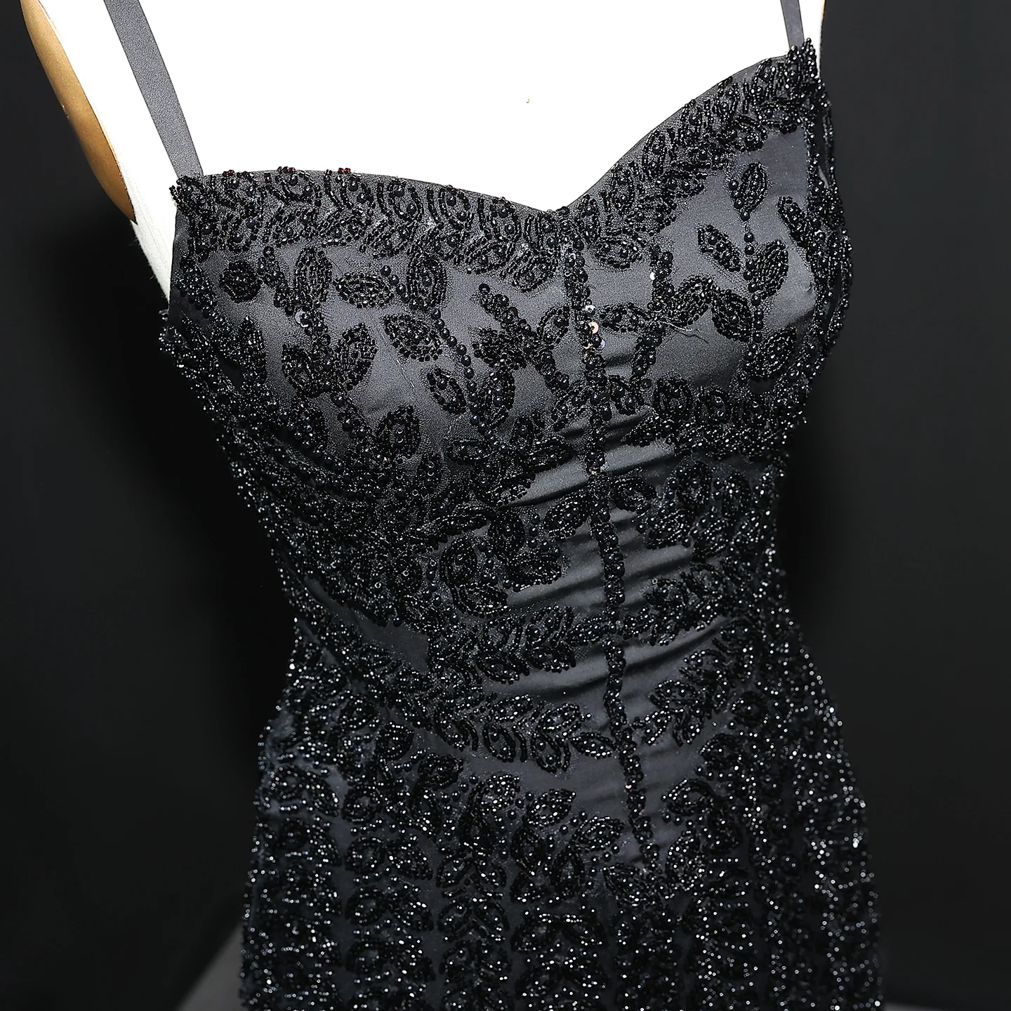 Sharon Said Luxuriöses Dubai Abendkleid mit Spaghettiträgern in Blau für Damen, Arabisches Kleid für Partys und besondere Anlässe, SS694, Maßanfertigung – Detail 25
