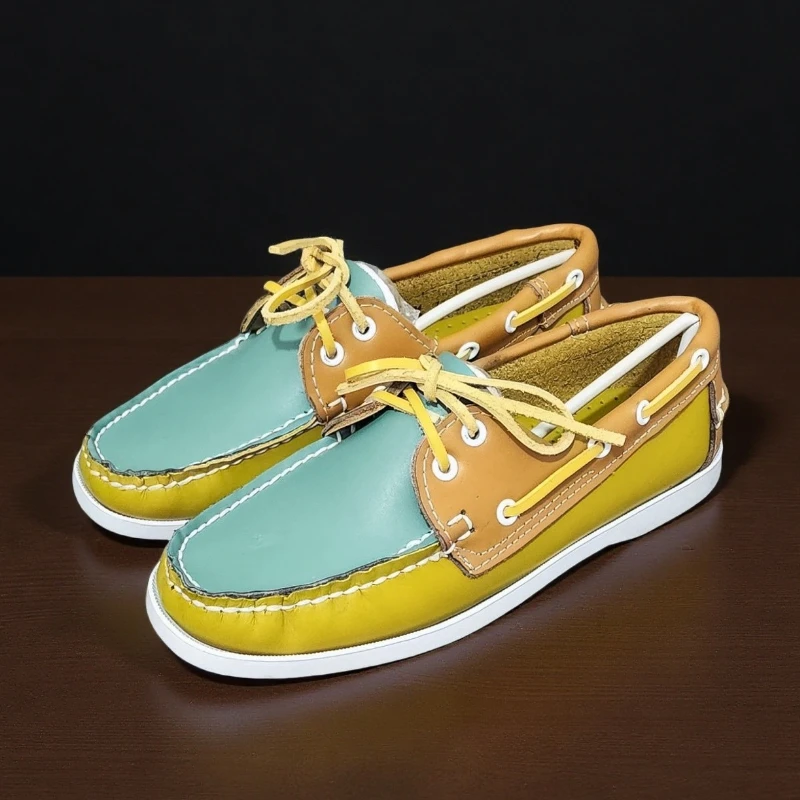 

Handmade Genuine Leather Men Casual Shoes Luxury Brand Loafers Men Moccasins Boat Shoes Comfortable Outdoor Walking Shoes