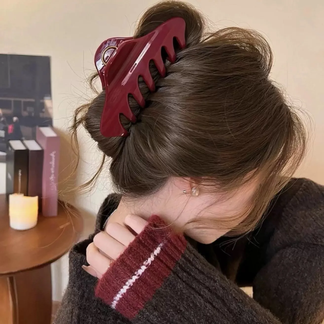 AWAYTR جديد ريترو الكورية مشبك شعر كبير السلطعون مقاطع الشعر القرش كليب دبوس الشعر بسيط موضة إكسسوارات الشعر للفتيات امرأة