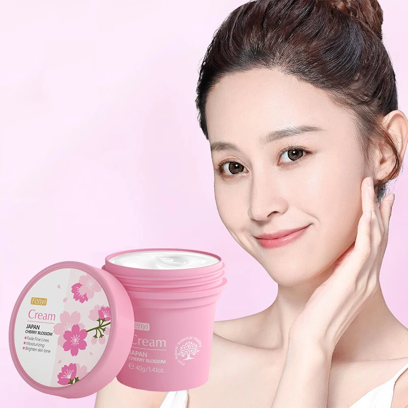 Sakura Face Cream Whitening Anti Aging Wrinkle Shrink Pores Cosmetics Moisturizing Cherry Blossom Cream Facial Lotion Emulsions