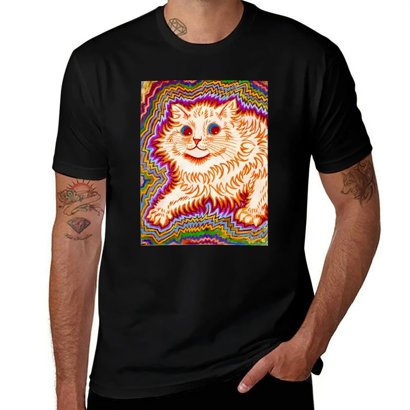 

man shirt t shirts men Cats custom by t casual Wain Louis print T-Shirt for Kaleidoscope III