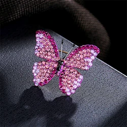 2023 New Fashion Purple Butterfly Brooch Elegant Personality Lady Flash Acrylic Insect Casual Party Office Brooch for Women