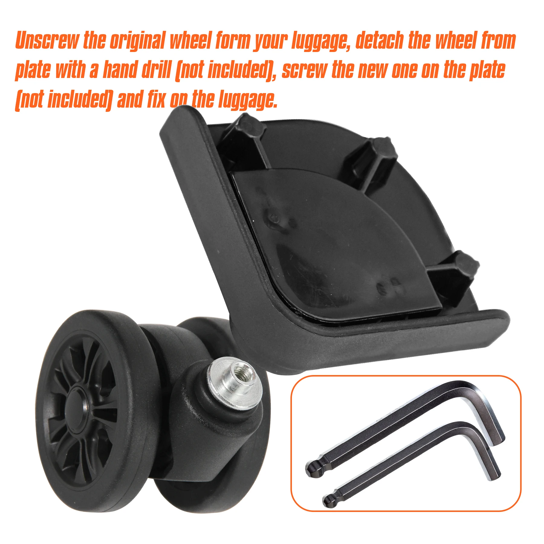 1/2Pcs STLN-2 Trolley Caster Replacement Suitcase Luggage Box Wheels Double Row 360° Spinner Repairing Kit Heavy Duty Wheels