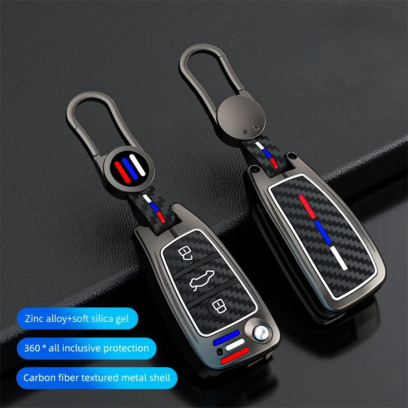 

zinc alloy Car Key Cases Cover Fob For Audi A1 A3 A6 C5 C6 Q3 Q2 Q7 TT TTS R8 S3 S6 RS3 RS6 A4 Accessories Keychain Portachiavi