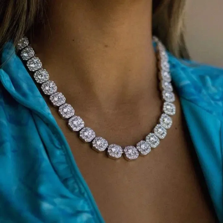 

Iced Out Bling 5A Цирконий CZ Геометрический Большой Квадратный Колье Ожерелье Для Хип-Хоп Женщин Мужчин Высокое Качество Свадебные Украшения Подарок