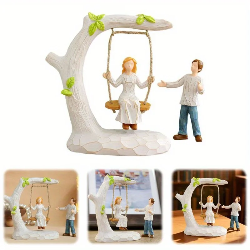 

Resin Romantic Couple Swing Statue, Sweet Home Decoration, Gift for Newlyweds, Husband/Wife, Unique Engagement/Birthday Gift