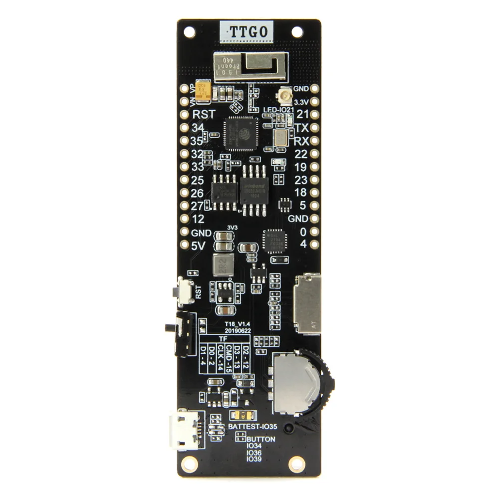 TTGO ESP32 Development Board 4MB Flash WiFi Bluetooth Wireless Module with 18650 Battery Holder & 2A Fuse