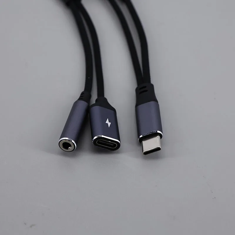 2 in 1 USB C to 3.5mm Headphone and Charger Adapter USB PD 3.0 Port to Aux Audio Jack with PD Fast Charging Dongle Cable Cord L1