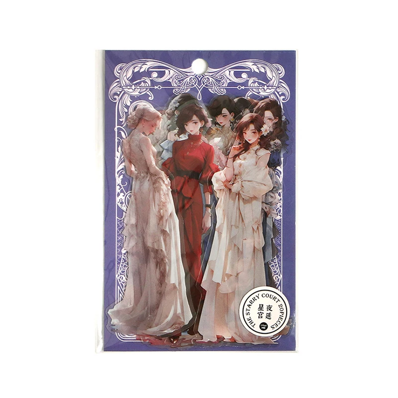 20Pcs/Pack PET Stickers Light Retro Japanese Korean Character Decorative Handbook DIY Material