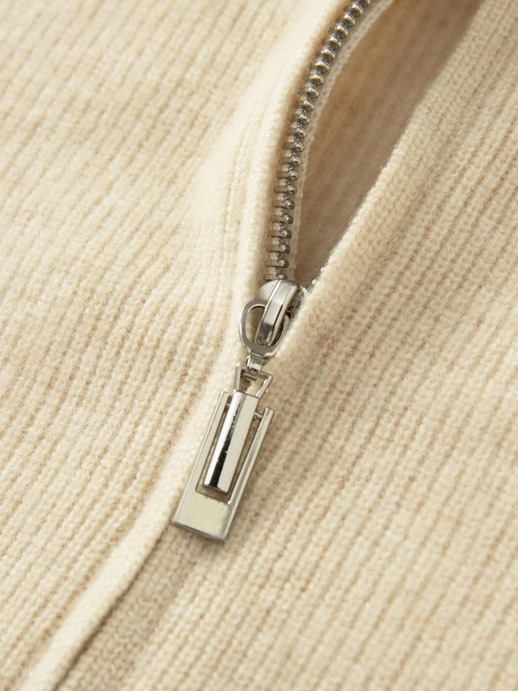 

TLOML мужской трикотаж из 100% мериносовой шерсти с воротником-молнией и цветными блоками, кардиган, осень-зима, повседневный кашемировый свитер, толстые топы