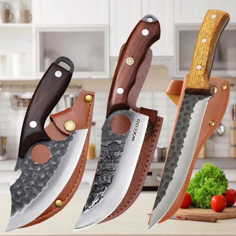 

Forged Hammer Boning Knife Professional Butcher Knives Chef Knife Stainless Steel Meat Cleaver Kitchen Fish Knife BBQ Knives