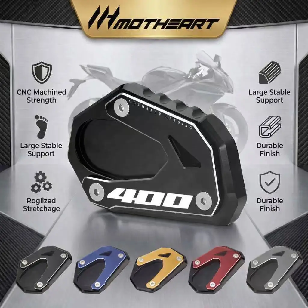 Ampliação da almofada do kickstand da motocicleta para burgman 400 2017-2025 ao ar livre antiderrapante cnc resistente à corrosão burgman 400 acessórios
