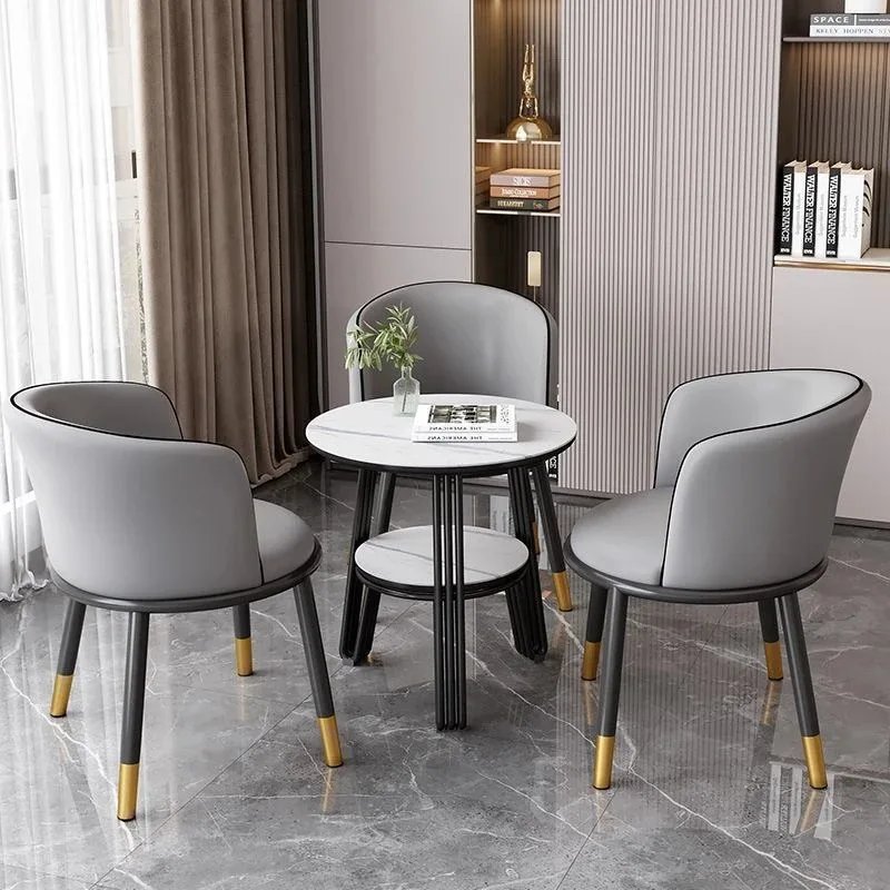 Balcony leisure tables and chairs, home backrest reception just with table and chair combination