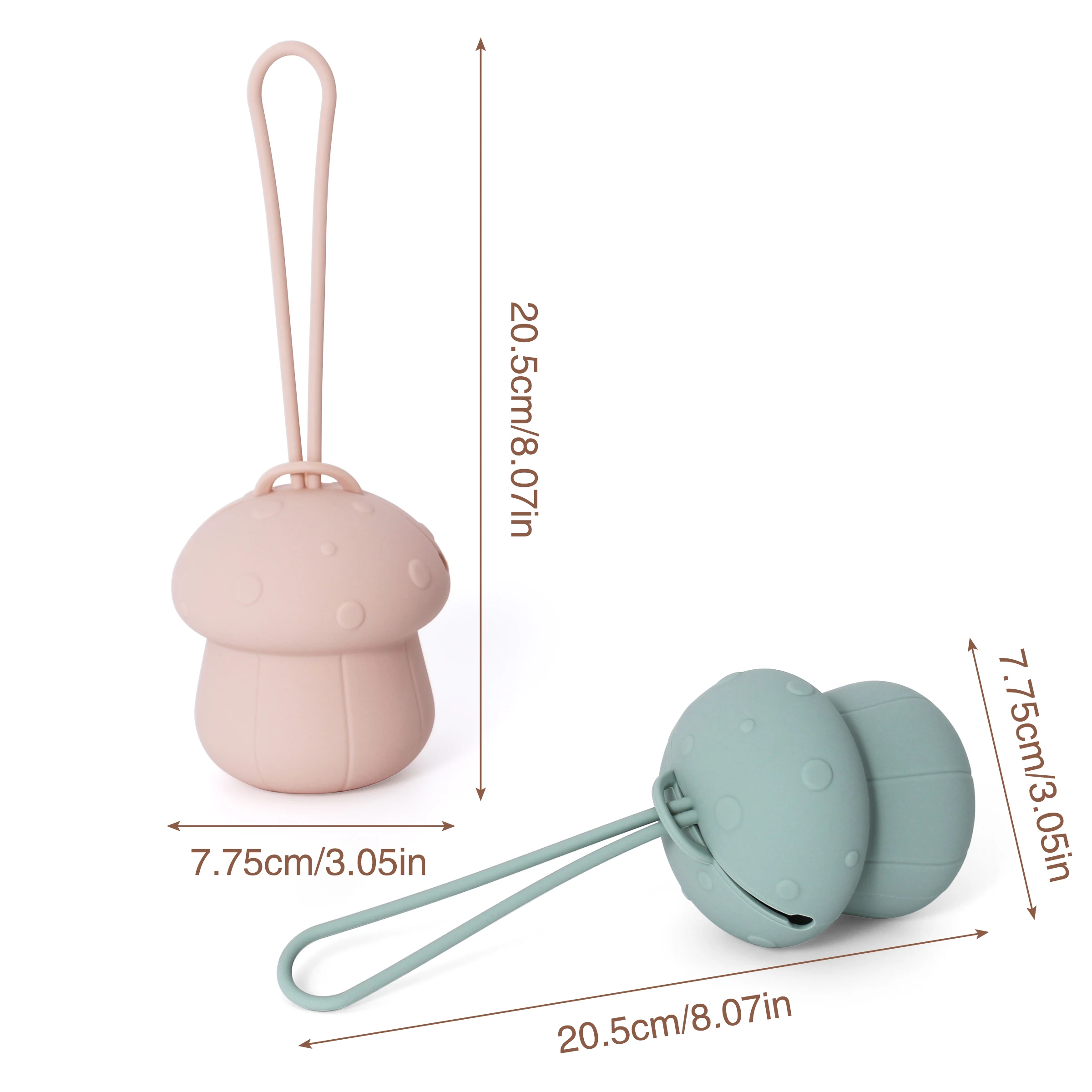 1pc Mushroom Silicone Pacifier Holder Case, One-Piece Portable Pacifier Holder For Boys & Girls, Fits Stroller Diaper Bag