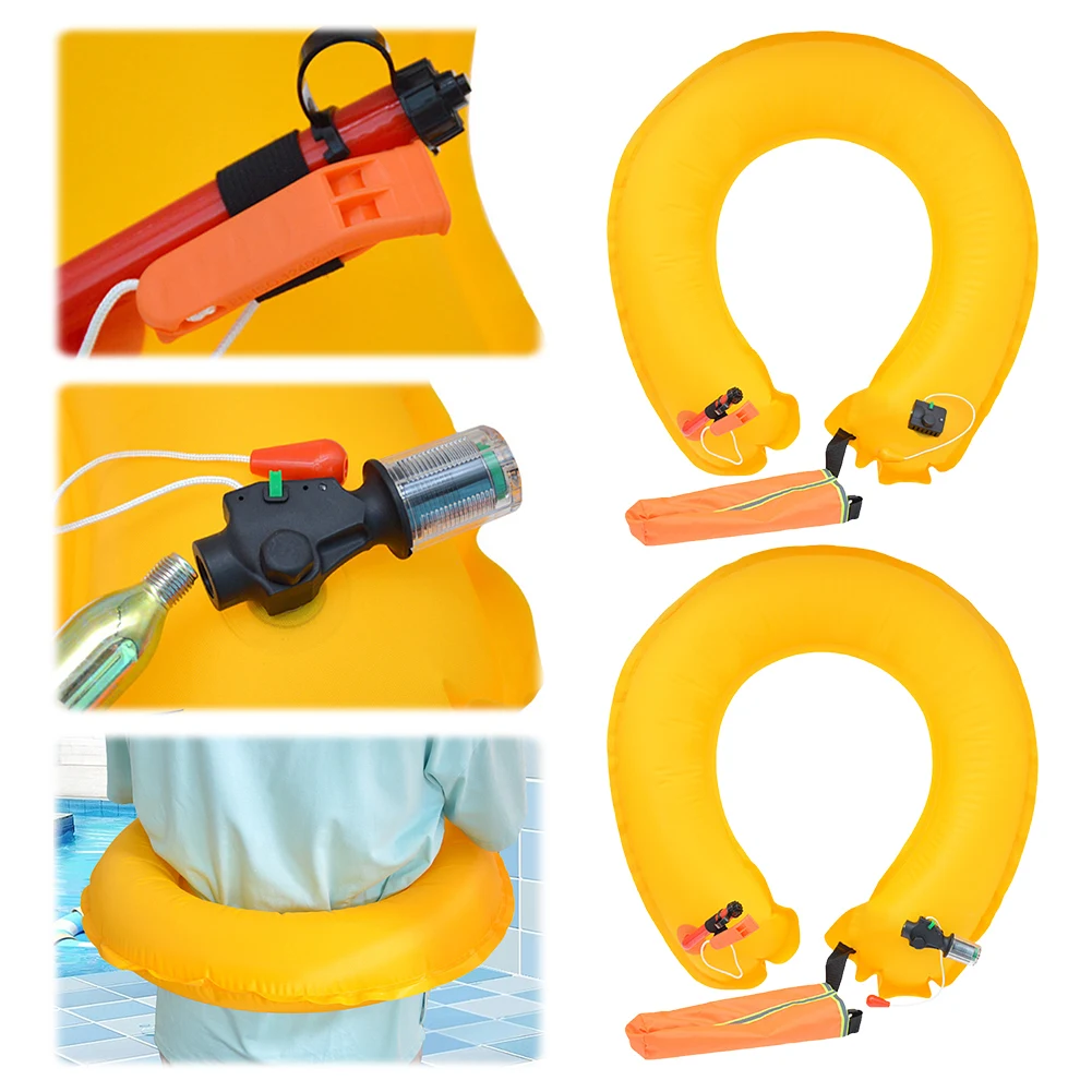 

Inflatable Life Jacket Life Waist Belt with Reflective Strip Flotation Device with Whistle Water Safety Belt for Surfing Boating