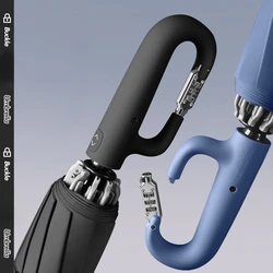 Men's Password Lock Ring Buckle Automatic Umbrella, Thickening, Reverse Folding, Clear Rain, Dual Purpose Windbreak Umbrella, Me