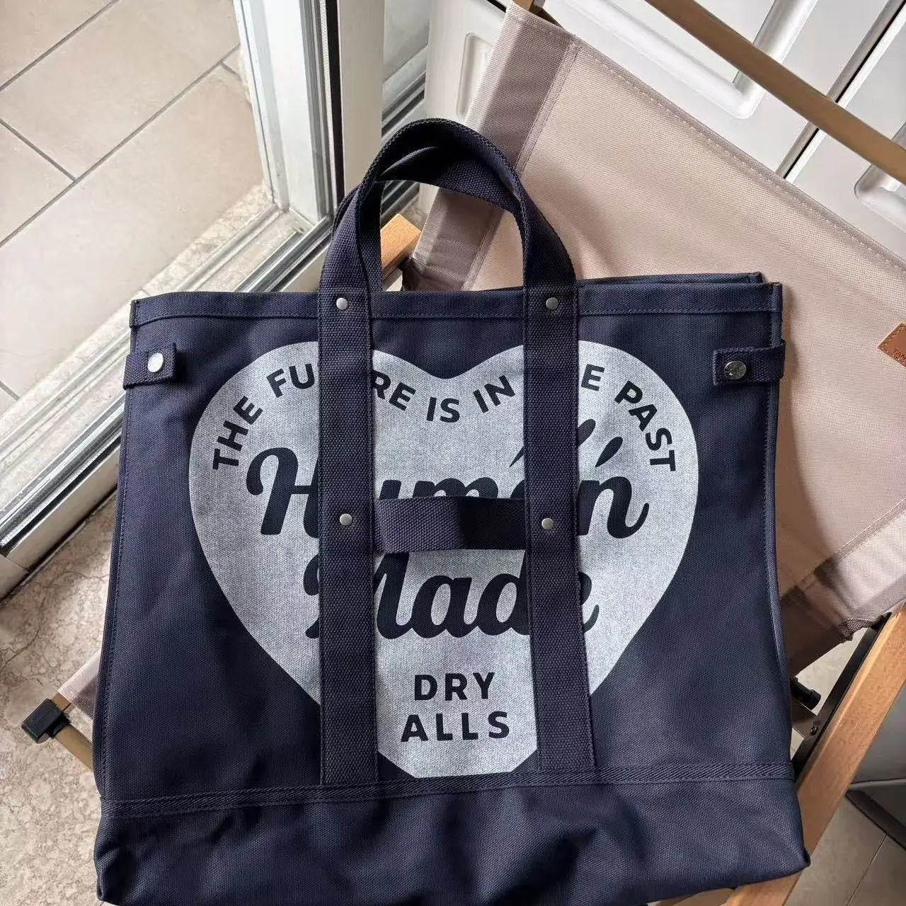 New Human Made Canvas Tote Heart Print Large Capacity B4 Commute Shoulder Bag