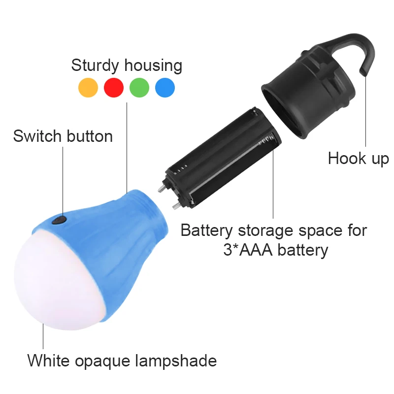 مصباح معلق محمول للتخييم في الهواء الطلق، لمبة LED صغيرة، مصباح عمل ليلي خارجي مناسب للسفر والتنزه وصيد الأسماك