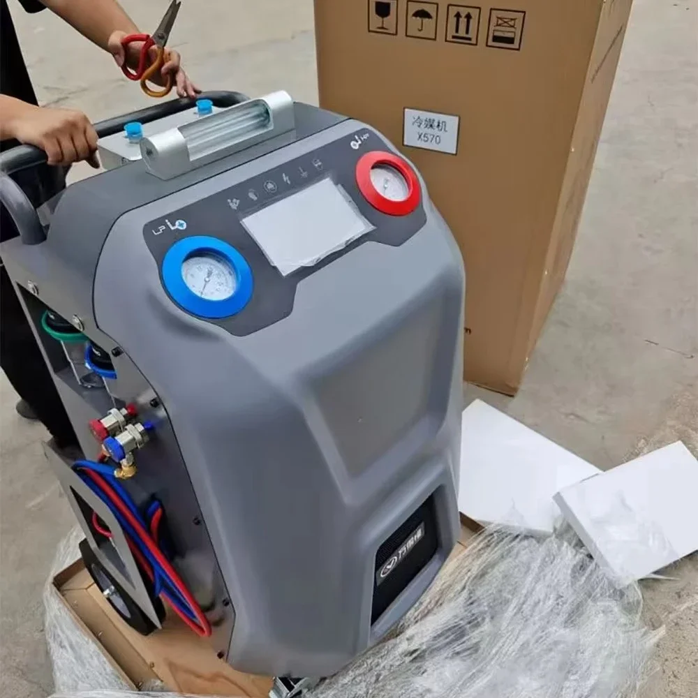 R134a Rutomatique AC Charging Machine X570 Automotive Refrigerant Exchange Equipment Air Conditioning Pipeline Cleaning Machine