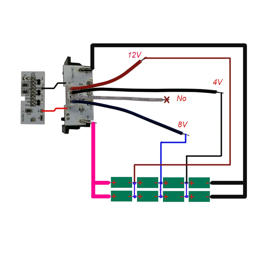 DCB140 14.4V bateria obudowa z tworzywa sztucznego (bez akumulator) płytka obwodu drukowanego LED dla Dewalt 14.4V 3.0Ah 4.0Ah DCB140 akumulator