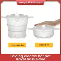 Foldable Electric Cooker 220V Mini Multifunction Hot Pot Food Steamer Cooking Machine for Dormitory Noodle Cooker for Travel