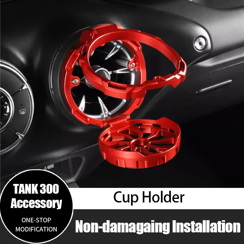 

For GWM Tank 300 Air Vent Cup Holder Central Control Aluminum Alloy Foldable Cup Holder Exhaust Vent Cup Holder Car Accessories