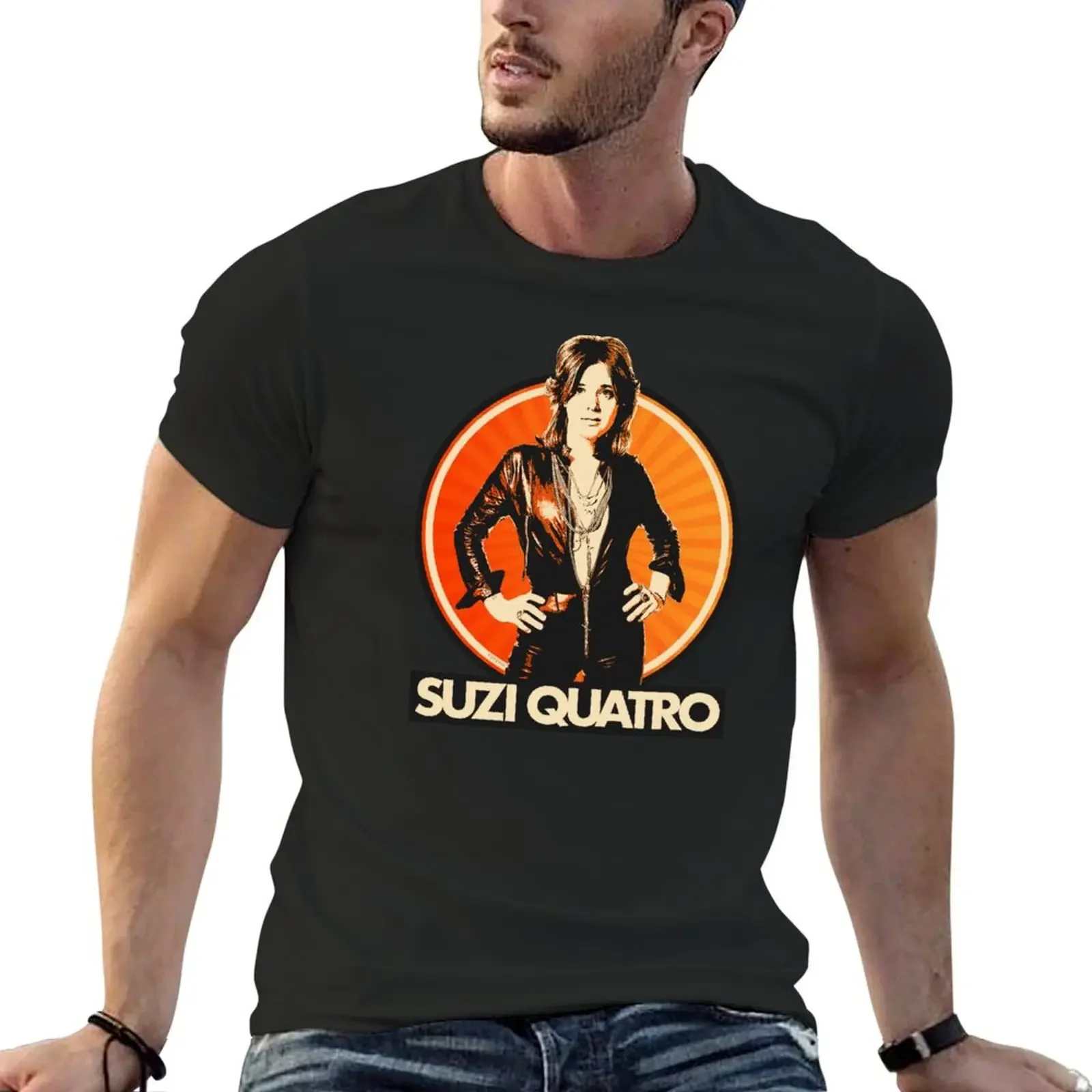 Suzi Quatro 70s Glam Rock T-Shirt basketball graphic tees man clothes compression shirt men