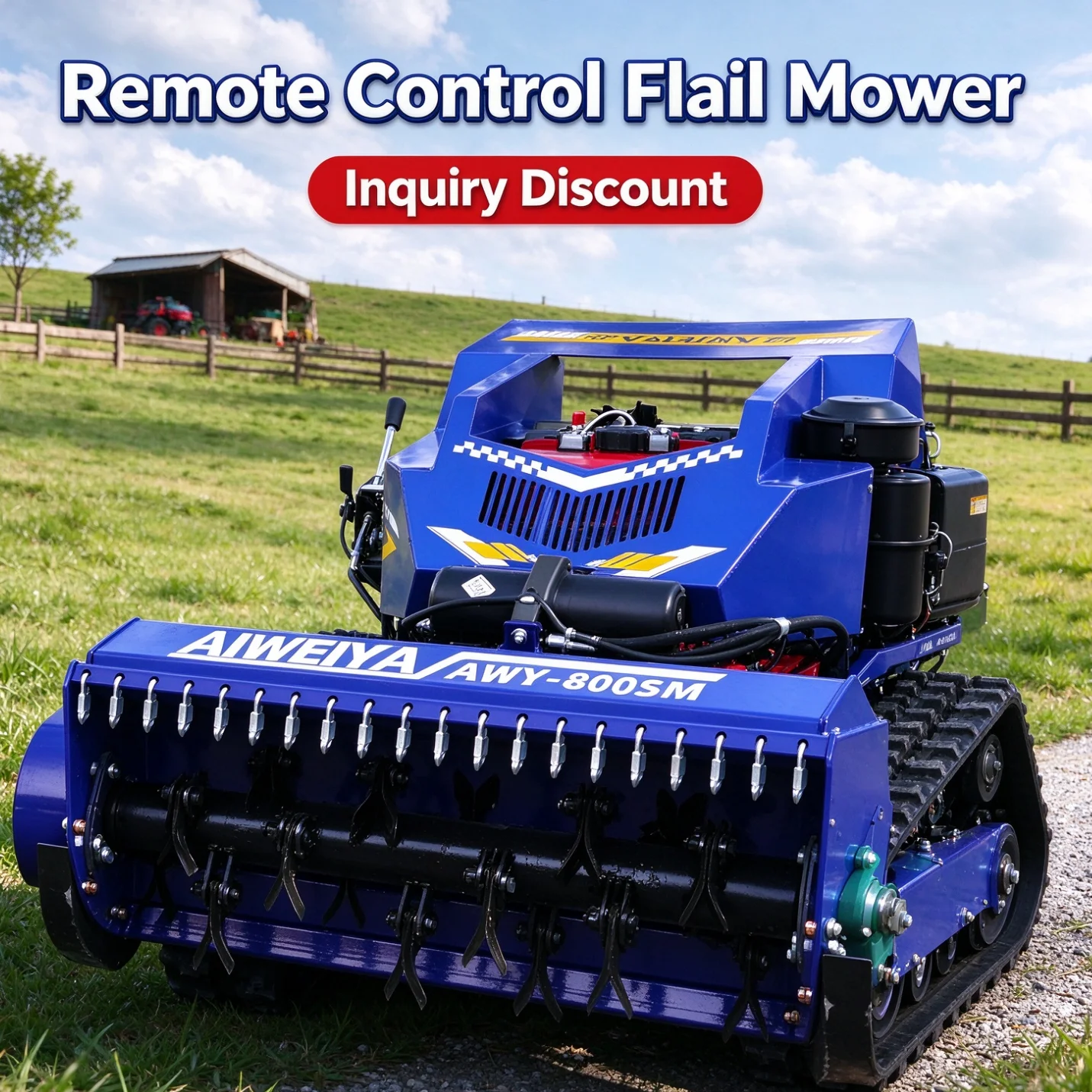 Customized Remote Control Flail Mower for intercropped camellia forest, weed shredding for herb interplanting under oil tea tree