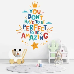 Creative colorful family motto sticker for living room kids room decoration self adhesive wall art decal