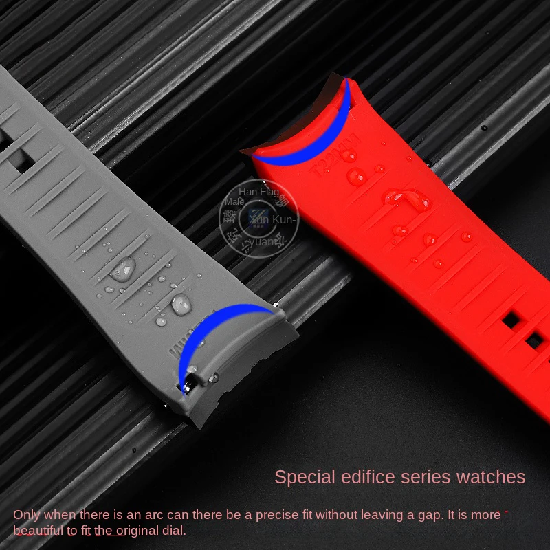 For Casio EFR303 watch band EQB-501 500 ECB-900 EFR-552 EFS-S500 20mm 22mm strap curved silicone bracelet sports watch men strap