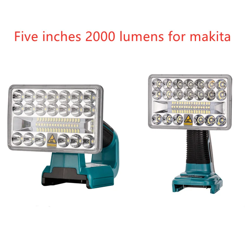 Imagem -03 - Lanterna Led Spotlight para Makita Dewalt Milwaukee Black Decker Lithium Battery Iluminação Exterior Usb 18v 2000lm