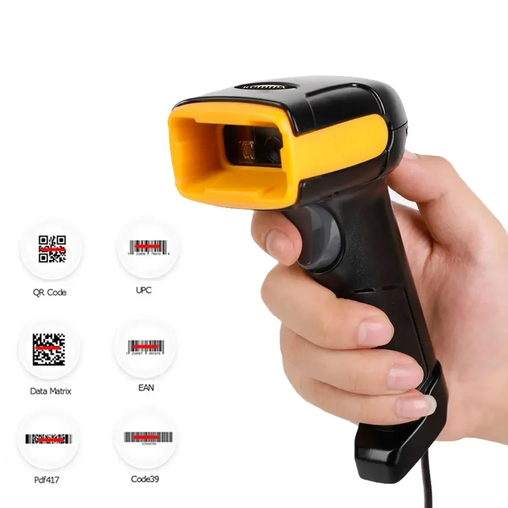 Wired Barcode Scanner 1D 2D Handheld Bar Reader QR Code Scanner PDF417 for Supermarket Store
