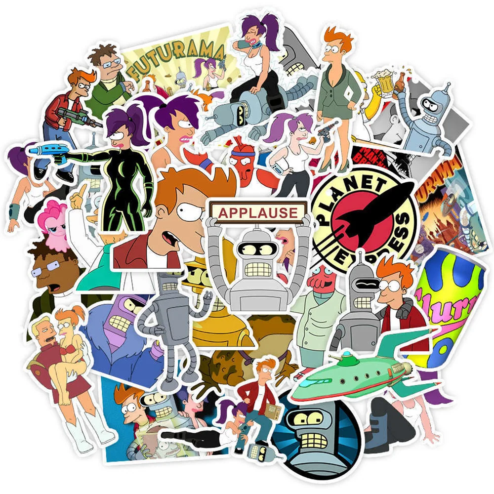 10/30/50PCS Cartoon Animationen Fliegen eine Futurama Aufkleber Decals Graffiti Gepäck Laptop Auto Wasserdichte Kühle kinder Aufkleber Spielzeug