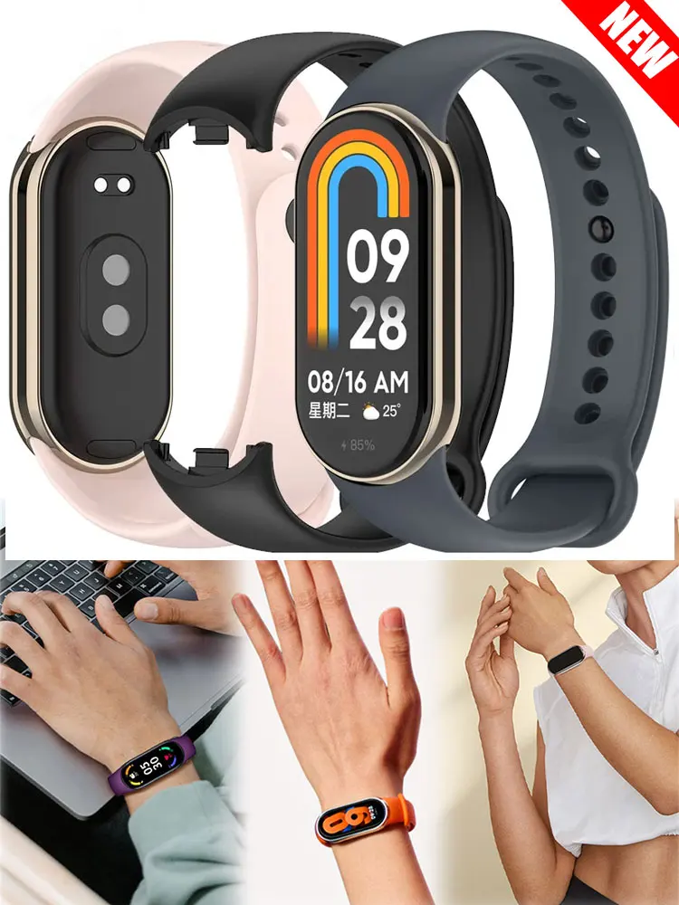 Silicone Strap For Mi band 8 xiaomi 8 NFC Bracelet Sport Belt Replacement Smartwatch Bracelet Watchband Xiaomi Mi Bands 8 Straps