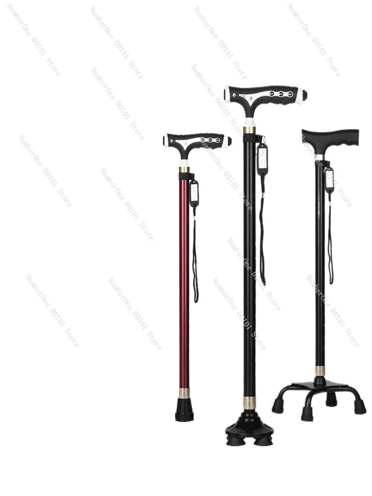 Anti-skid multi-functional walker for the elderly Retractable four-legged medical cane for the elderly