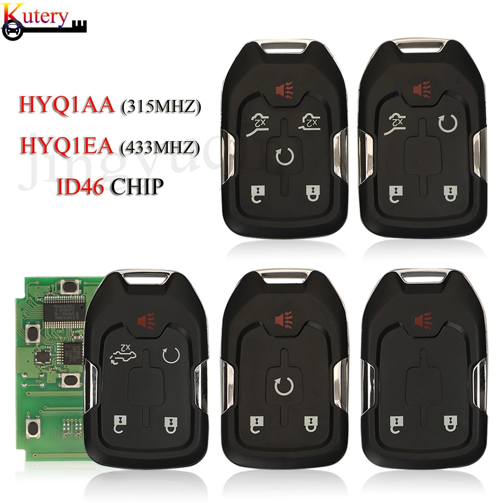 

jingyuqin HYQ1AA HYQ1EA Remote Smart Car Key For GMC Acadia Terrain Sierra For Chevrolet Tahoe Silverado 315/433MHZ ID46 Chip