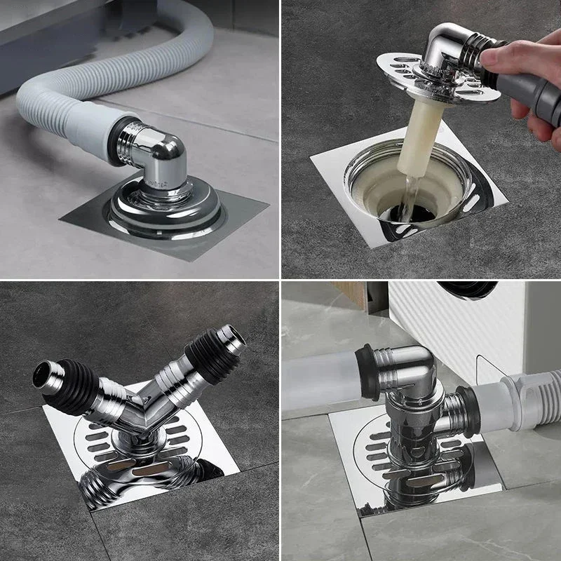 

Washing Machine Floor Drain Joint Anti-overflow Universal Elbow Pipe Connector Floor Drain Strainer Grate Sealing Ring Adapter