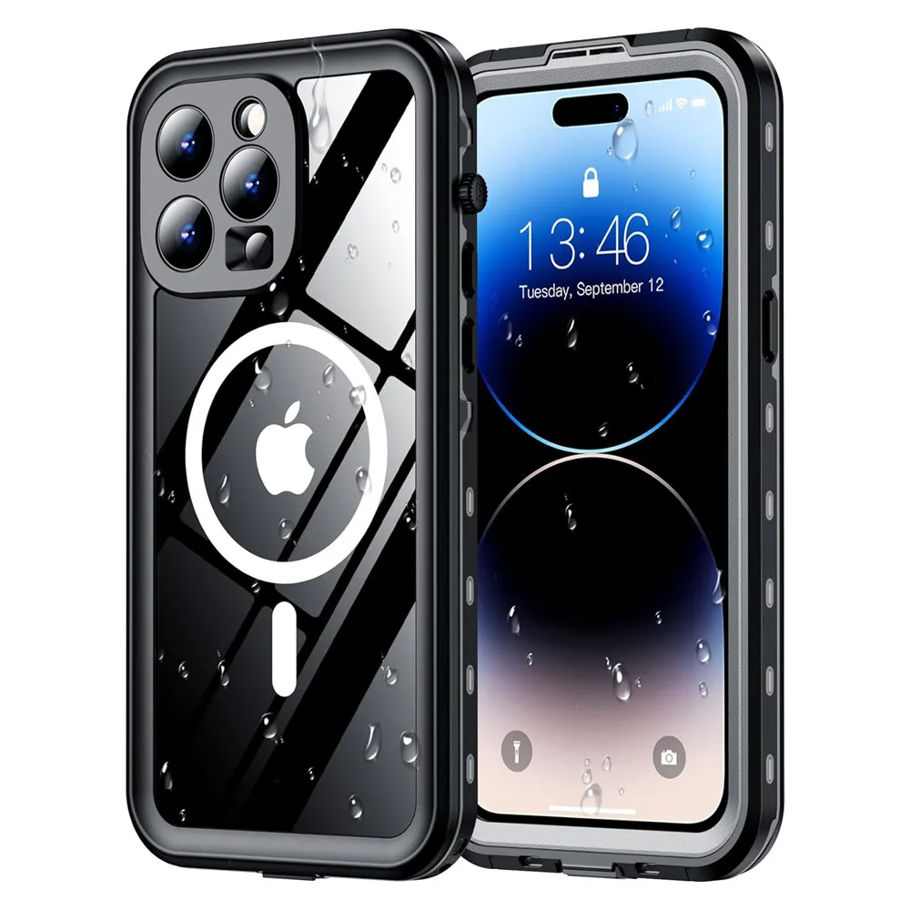 

IP68 Waterproof Phone Case for iPhone 16e 16 15 14 13 Pro Max 16Plus 15Plus 14Plus Diving Swim Water Summer Cover with MagSafe
