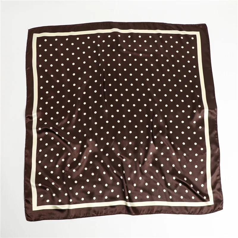 Polka Dot Kopftuch Seide Satin Hals Schal Für Frauen Drucken Hijab Schals Weibliche 90*90 cm Quadratische Tücher und Wraps Schals Für Dame – Detail 30