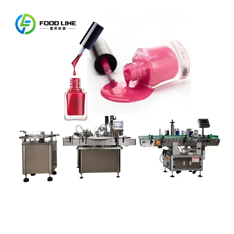 Customized Steel Nail Gel Polish Filling Capping Machine Full Automatic OEM ODM Oil Cosmetics Small Glass Bottle Filling Line