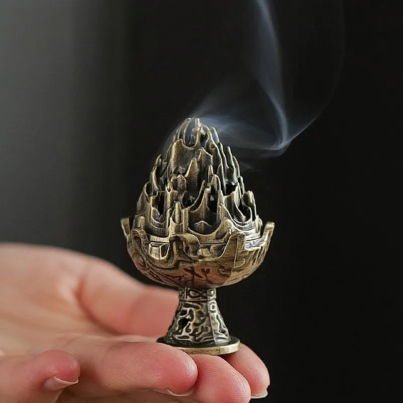 Brass Incense Cone Burner Plate Bowl Stick Censer Holder For Home Fragrances Yoga Spa Aromatherapy Desktop Censer Decoration