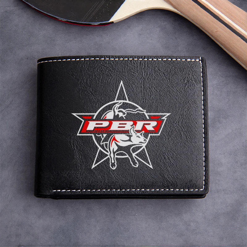 PBR Logo Embossed PU Leather Wallet Men's Compact Business Style Durable Lightweight Design Premium Finish