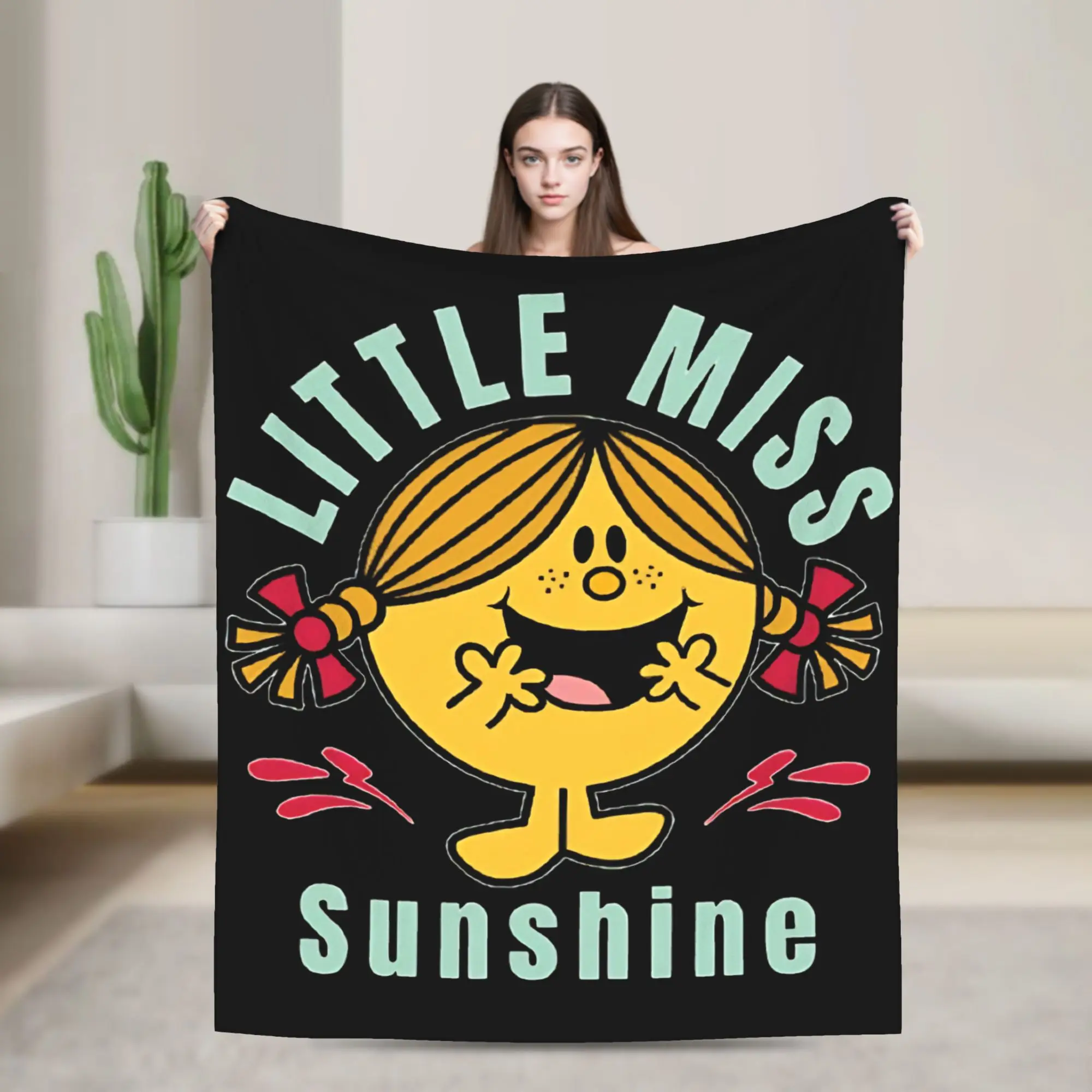 little miss sunshine M-Mr M-Men L-Little M-Miss Blanket Cover Coral Fleece Plush  Warm Throw Blanket for Bedroom Sofa Bed Rug