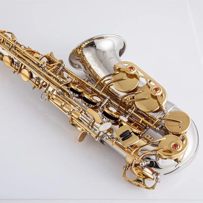 Brand NEW A-WO37 Alto Saxophone Nickel Plated Gold Key Professional Sax Mouthpiece With Case and Accessories