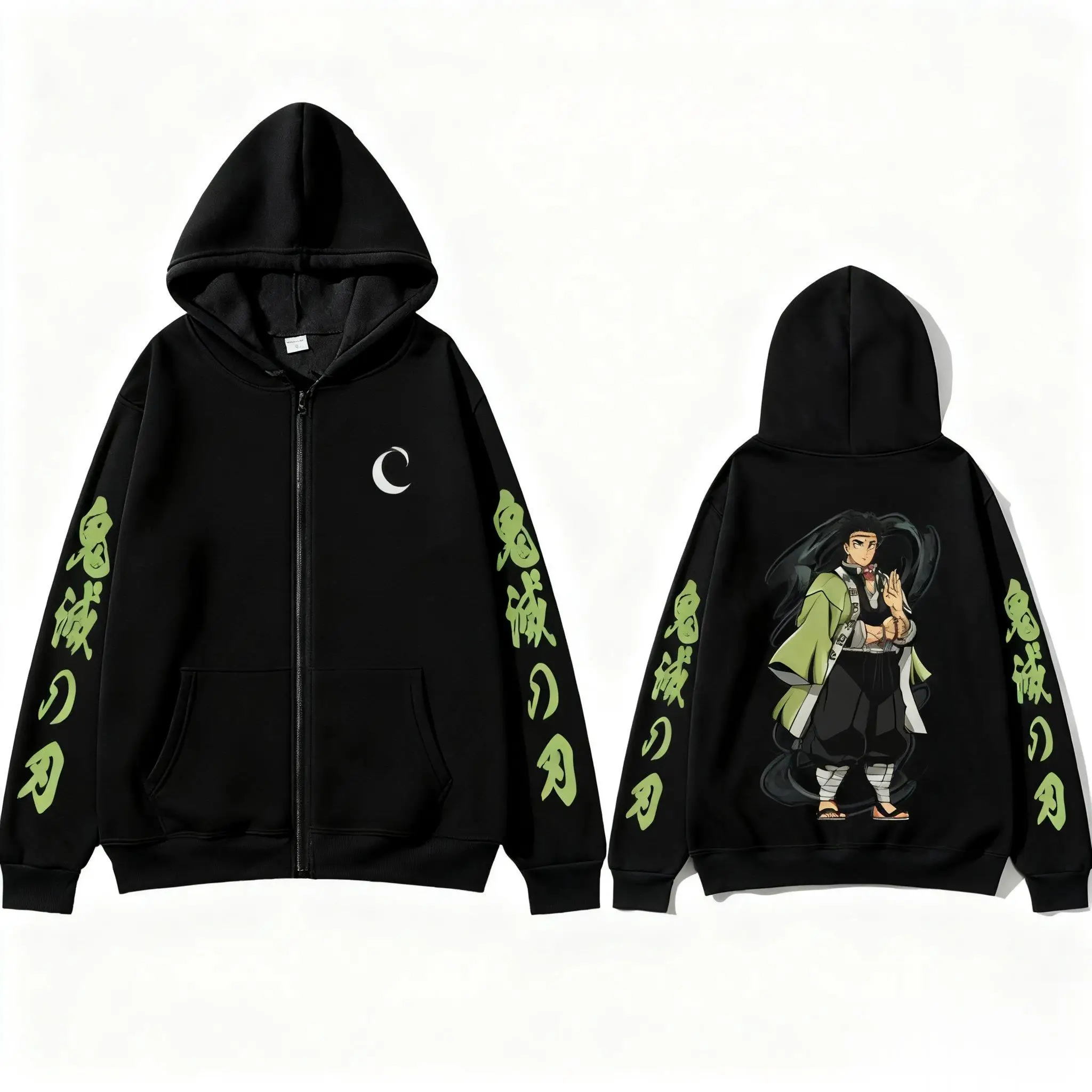 

Oversized Demon Slayer Anime Printed Zip Up Hoodie Men Women Streetwear Y2k Autumn Sweatshirt Casual Pullover Long Sleeve Jacket