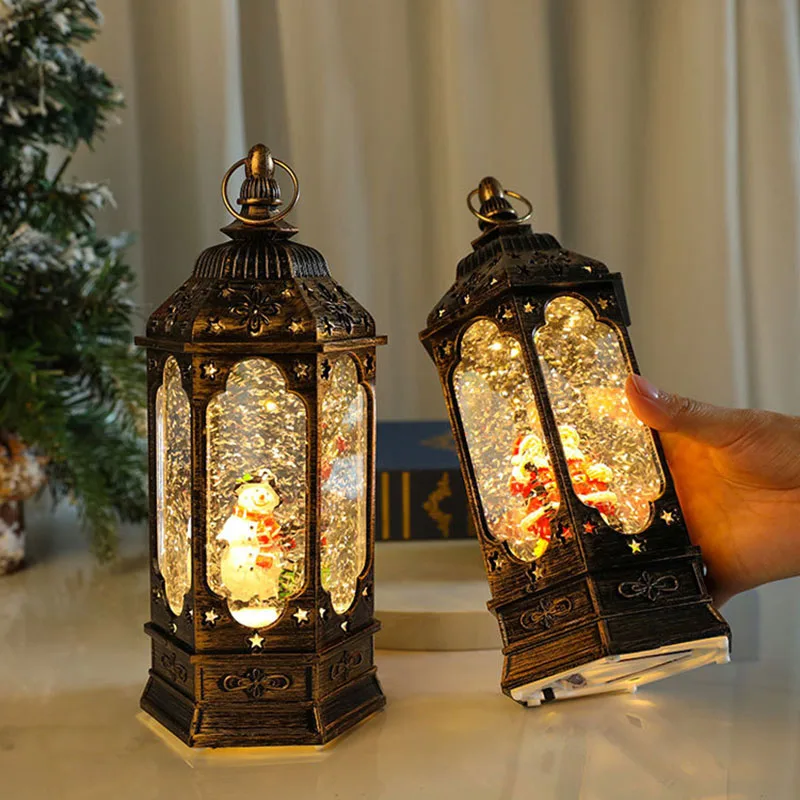 

Новый винтажный стиль, блестящий снегопад, музыкальная шкатулка, украшение для рабочего стола, отель, торговый центр, витрина, рождественские атмосферные украшения