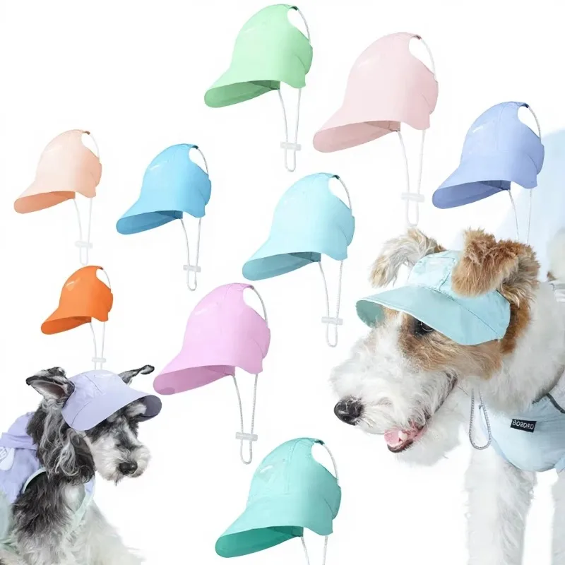 

Pet Dog Lightweight Outdoor Sunscreen Adjustable Cute Hat for All Seasons Small and Medium-sized Dogs