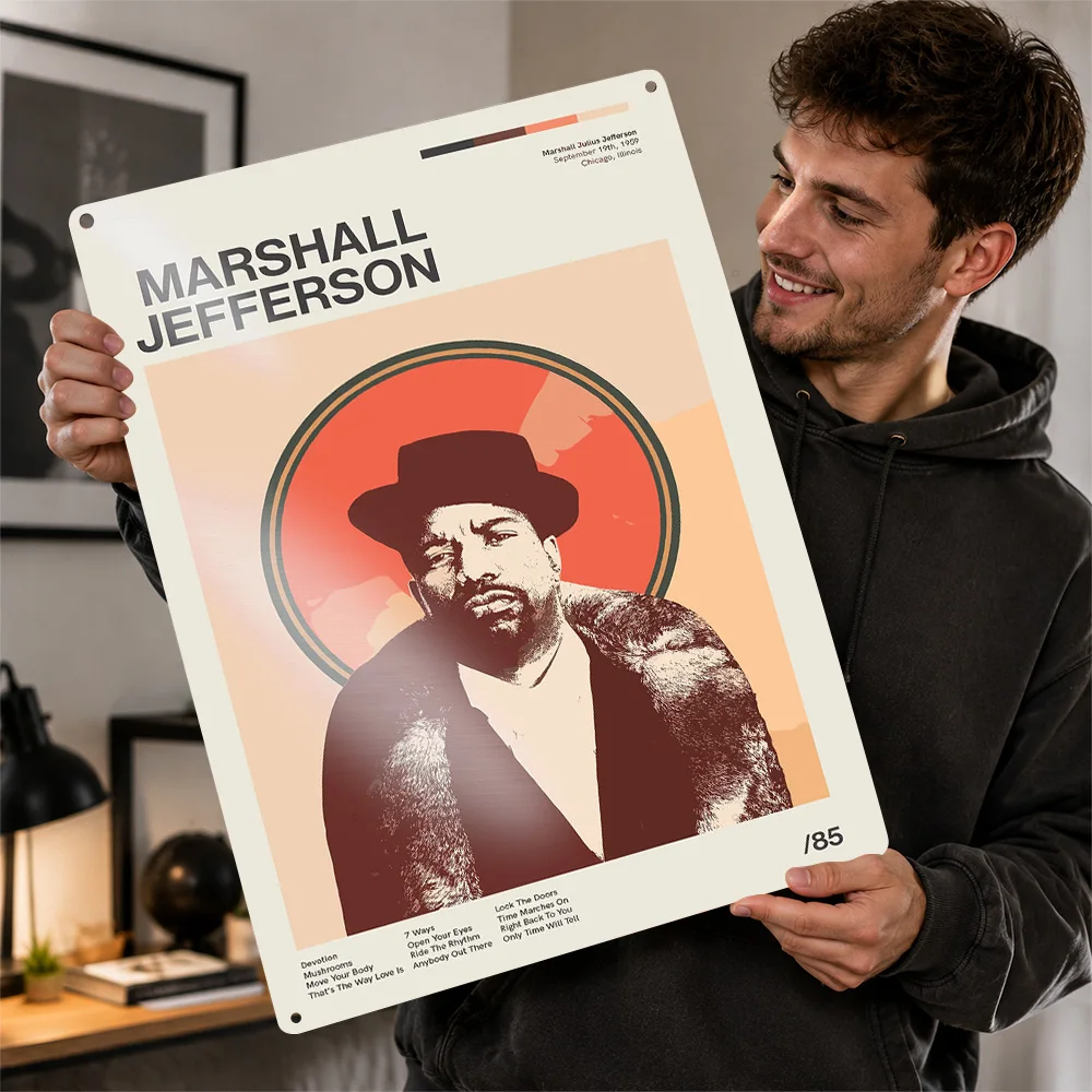 Marshall Jefferson 3D Texture Printed Poster Custom Vintage Metal Tin Plate Sign for Wall Art Garage Accessories Room Ornaments